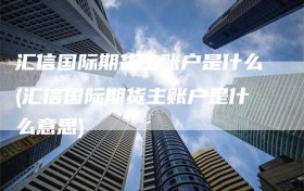 汇信国际期货主账户是什么(汇信国际期货主账户是什么意思)